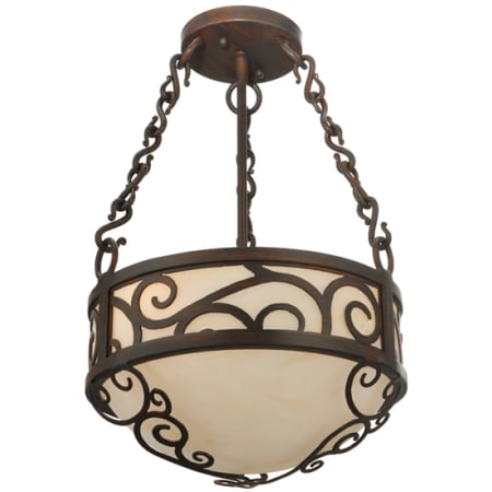 Meyda Tiffany Lilliana 3 Light 12" Wide Pendant Red Rust