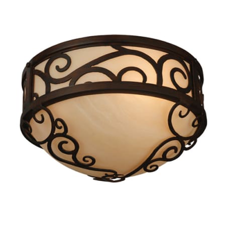 Meyda Tiffany Lilliana 3 Light 12" Wide Flush Mount Bowl Ceiling Fixture Red Rust