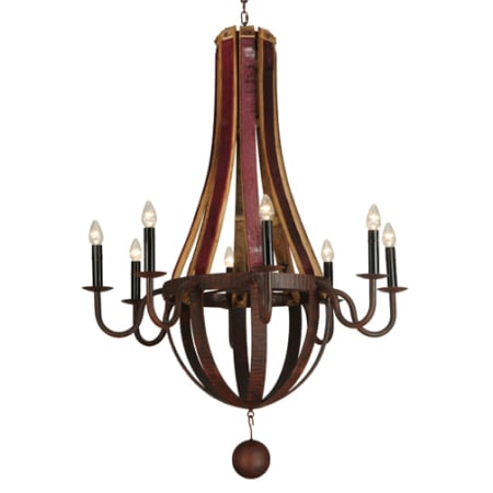 Meyda Tiffany Barrel Stave Metallo 8 Light 44" Wide Taper Candle Style Chandelier Rust / Custom