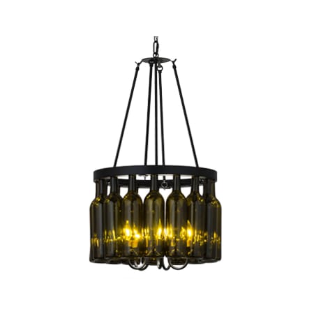 Meyda Tiffany Tuscan Vineyard 5 Light 17" Wide Drum Chandelier Black