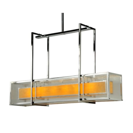 Meyda Tiffany Quadrato 6 Light 54" Wide Linear Pendant Chrome