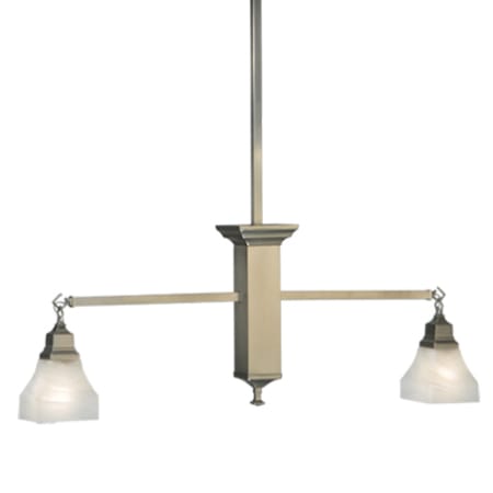 Meyda Tiffany Bungalow 2 Light 40" Wide Linear Pendant Brushed Nickel