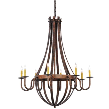 Meyda Tiffany Barrel Stave Madera 8 Light 42" Wide Taper Candle Style Chandelier - Rococo Finish Rococo