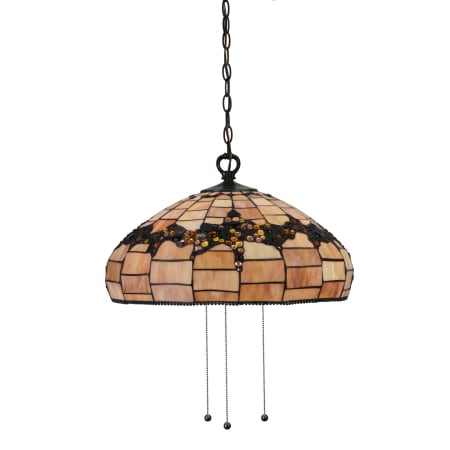 Meyda Tiffany Concord 3 Light 20" Wide Hand-Crafted Pendant with Stained Glass Mahogany Bronze