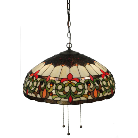 Meyda Tiffany Creole 3 Light 22" Wide Hand-Crafted Pendant with Stained Glass Mahogany Bronze