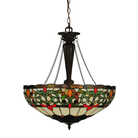 Meyda Tiffany Creole 3 Light 21.75" Wide Hand-Crafted Pendant with Stained Glass Mahogany Bronze