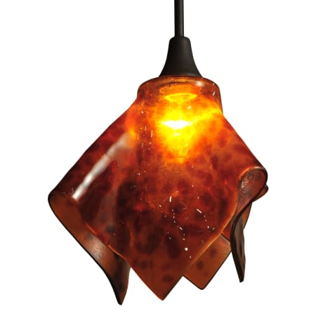 Meyda Tiffany 12" W Cheta Handkerchief Fused Glass Pendant Amber / Dark Amber