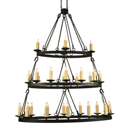 Meyda Tiffany Kenosha 28 Light 36" Wide Taper Candle Style Chandelier Solar Black / Copper