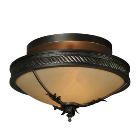Meyda Tiffany Hoja 2 Light 15" Wide Semi-Flush Bowl Ceiling Fixture French Bronzed