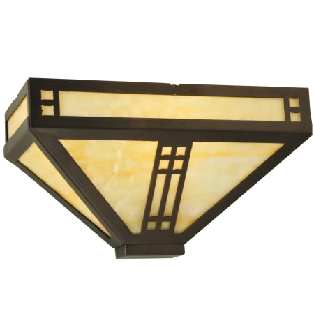 Meyda Tiffany 12" W Prairie Loft Wall Sconce Mahogany Bronze