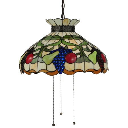 Meyda Tiffany Fruit 3 Light 20" Wide Hand-Crafted Pendant with Stained Glass Mahogany Bronze