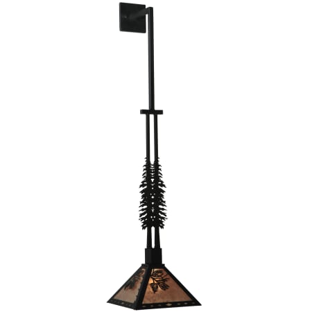 Meyda Tiffany 12" W Winter Pine Wall Sconce Black / Silver Mica