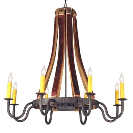 Meyda Tiffany Barrel Stave Madera 8 Light 44" Wide Taper Candle Style Chandelier Antique Iron Gate