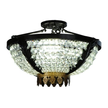 Meyda Tiffany Chrisanne 3 Light 18" Wide Semi-Flush Bowl Ceiling Fixture Mirror Black