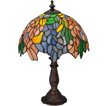 Meyda Tiffany 15" H Tiffany Laburnum Accent Lamp Orange Purple / Blue