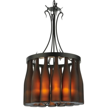 Meyda Tiffany Tuscan Vineyard 5 Light 18" Wide Drum Chandelier Textured Black