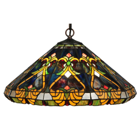 Meyda Tiffany Middleton 3 Light 20" Wide Hand-Crafted Pendant with Stained Glass Mahogany Bronze