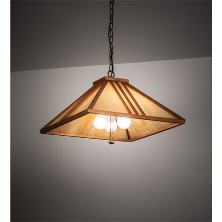 Meyda Tiffany Forestwood 3 Light 25" Wide Pendant Mahogany Bronze