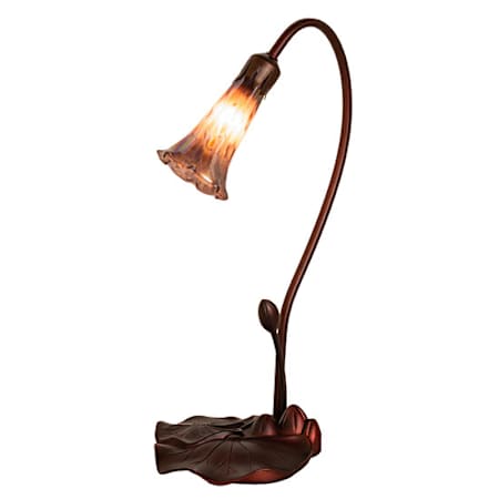 Meyda Tiffany 16" Tall Gooseneck Table Lamp Mahogany Bronze