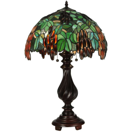 Meyda Tiffany Murlo 2 Light 25" Tall Hand-Crafted Table Lamp with Stained Glass Mahogany Bronze