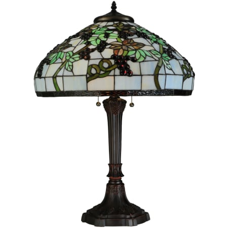 Meyda Tiffany Veneto 2 Light 27.75" Tall Hand-Crafted Table Lamp with Stained Glass Mahogany Bronze