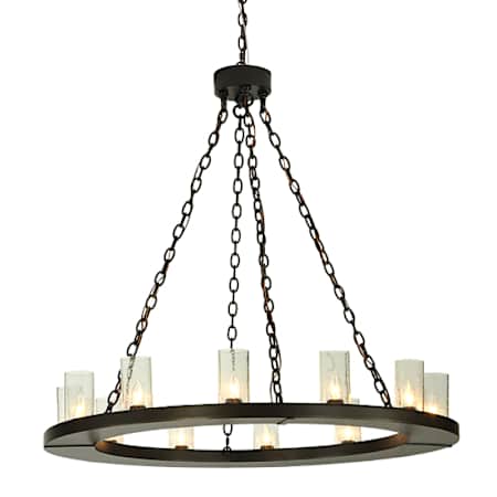 Meyda Tiffany Loxley 36 Light 72" Wide Pillar Candle Style Chandelier with Clear, Seedy Glass Shades - Timeless Bronze Finish Timeless Bronze