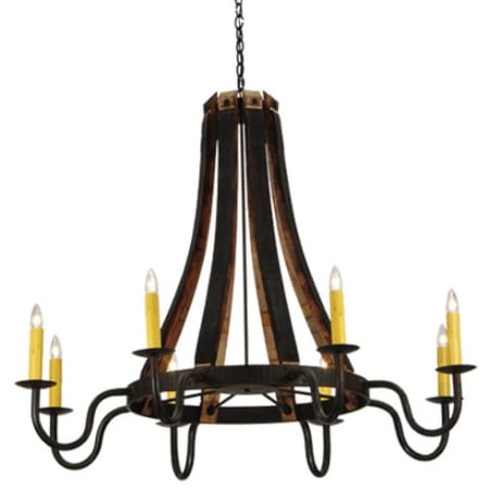 Meyda Tiffany Barrel Stave Madera 8 Light 50" Wide Taper Candle Style Chandelier Natural Wood