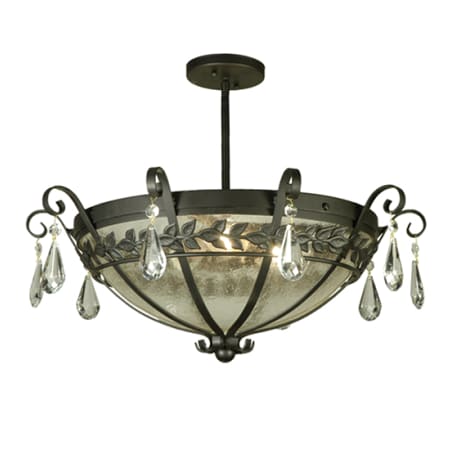 Meyda Tiffany Florentine 3 Light 24" Wide Semi-Flush Bowl Ceiling Fixture Blackwash