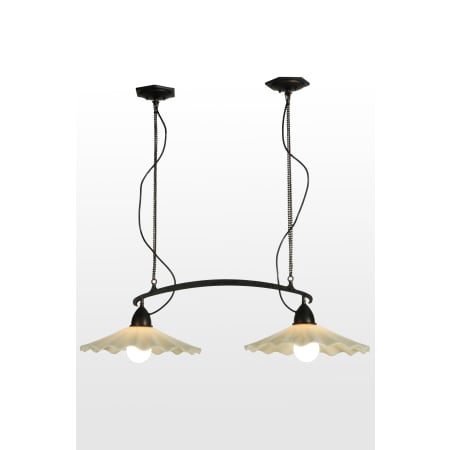 Meyda Tiffany 43" L Hoefijzer Beige 2 Light Fused Glass Island Chandelier Beige