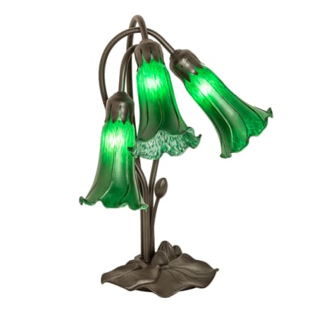 Meyda Tiffany Tiffany Pond Lily 3 Light 16" Tall Buffet Table Lamp Mahogany Bronze