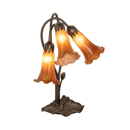 Meyda Tiffany Tiffany Pond Lily 3 Light 16" Tall Buffet Table Lamp Mahogany Bronze