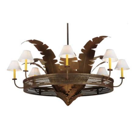 Meyda Tiffany Banana Bamboo 6 Light 59" Wide Chandelier Antique Rust / Cortez Gold