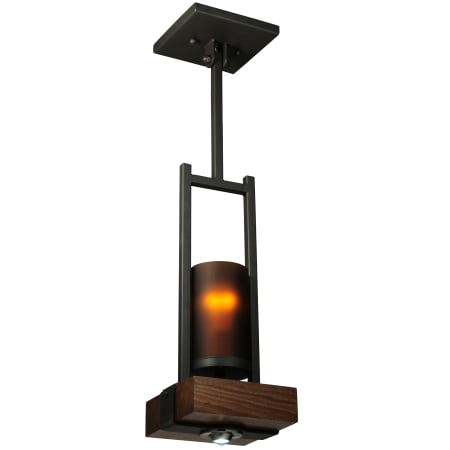 Meyda Tiffany 5.5" Square Grand Terrace LED Pendant Wrought Iron