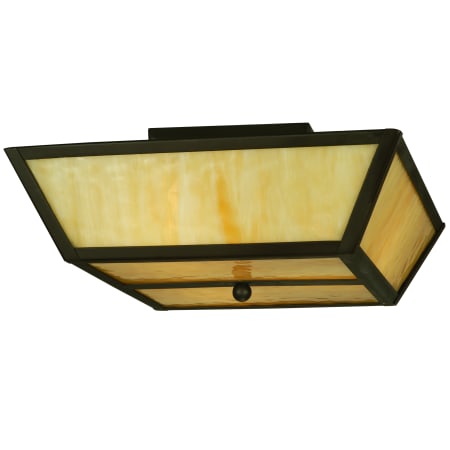 Meyda Tiffany 15" Square Madera Flush Mount Ceiling Fixture Oil Rubbed Bronze
