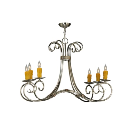 Meyda Tiffany Elon 6 Light 35" Wide Taper Candle Style Chandelier Brushed Nickel