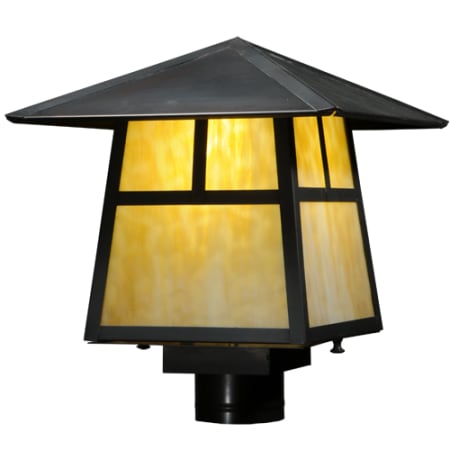 Meyda Tiffany T Mission 11" Tall Post Light Craftsman Brown