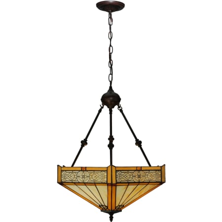 Meyda Tiffany Peaches 3 Light 20.5" Wide Hand-Crafted Pendant with Stained Glass Mahogany Bronze