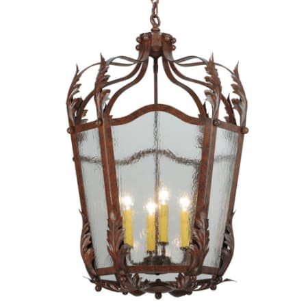 Meyda Tiffany Citadel 4 Light 22" Wide Taper Candle Pendant Rust