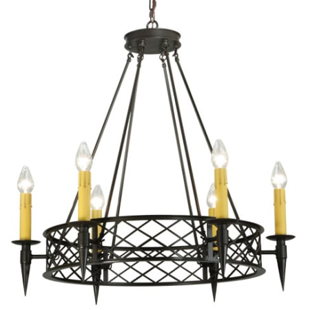 Meyda Tiffany Topridge 6 Light 33" Wide Taper Candle Style Chandelier Timeless Bronze
