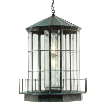 Meyda Tiffany Lighthouse 2 Light 29" Wide Pendant Verdigris