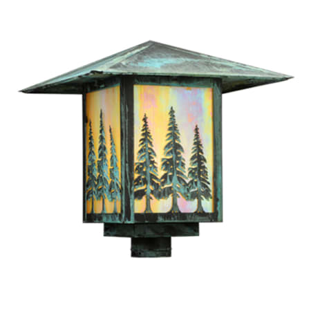 Meyda Tiffany Seneca 15" Tall Post Light Verdigris