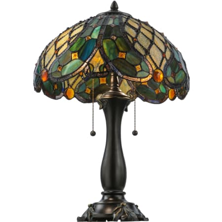 Meyda Tiffany Capolavoro 2 Light 23" Tall Hand-Crafted Table Lamp with Stained Glass Mahogany Bronze