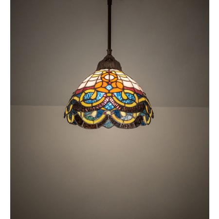 Meyda Tiffany Saturday Morning 10" Wide Pendant Mahogany Bronze