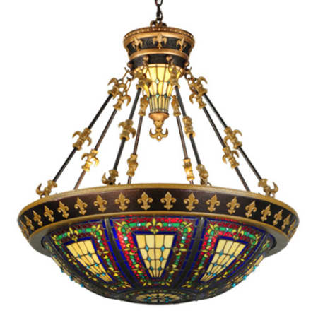 Meyda Tiffany Fleur-de-lis 3 Light 28" Wide Pendant N/A