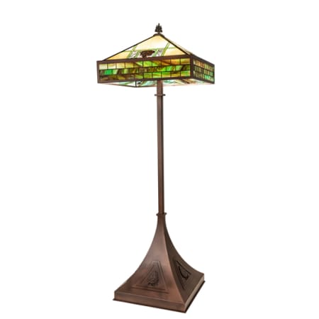 Meyda Tiffany Pinecone Ridge 4 Light 81" Tall Buffet Floor Lamp Mahogany Bronze