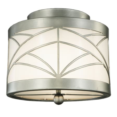 Meyda Tiffany Revival Deco Cilindro 2 Light 9" Wide Semi-Flush Drum Ceiling Fixture Nickel