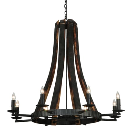 Meyda Tiffany Barrel Stave Madera 8 Light 42" Wide Taper Candle Style Chandelier - Natural Wood Finish Natural Wood