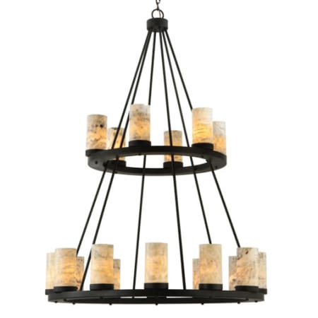 Meyda Tiffany Loxley 18 Light 42" Wide Pillar Candle Style Chandelier Chestnut