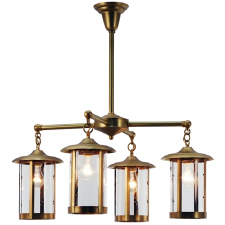 Meyda Tiffany Craftsman Signature Fulton Prime 4 Light 31" Wide Chandelier Satin Brass