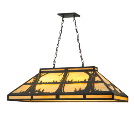 Meyda Tiffany Quiet Pond 6 Light 40" Wide Linear Pendant Oil Rubbed Bronze